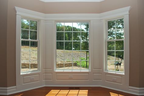 Door Trim Ideas Moldings, Bay Window Trim, Window Trim Ideas Interior, Window Moldings, Window Molding Trim, Interior Window Trim, Window Seat Kitchen, Kitchen Big, Wide Window