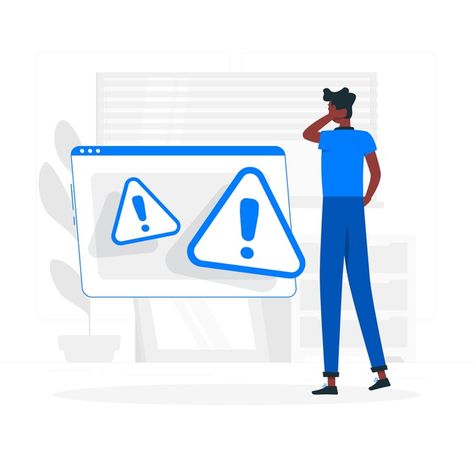 Warning concept illustration | Free Vector #Freepik #freevector Warning Illustration, Process Map, Minimal Illustration, Computer Support, Yellow Sign, Illustration Story, Computer Security, Isometric Illustration, Concept Illustration