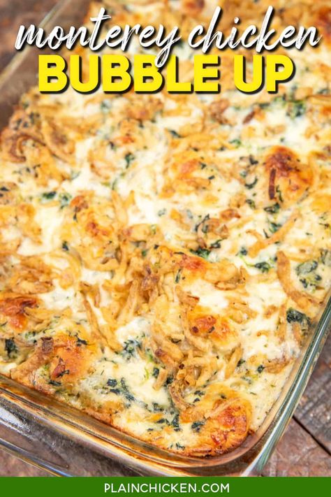 Best Casserole Recipes Dinners, Monterey Jack Recipes, Biscuit Bake Recipes, Rotisserie Chicken And Cream Cheese Recipes, Chicken Speedy Recipe, Cheesy Comfort Food, Recipes That Use Rotisserie Chicken, Bubble Biscuit Chicken Casserole, Monterey Chicken Casserole