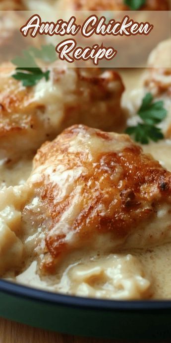 Amish Chicken Recipe Amish Meals Dinners, Amish Wedding Chicken, Good Baked Chicken Recipes, Chicken Pieces Recipes Dinner Tonight, Chicken Recipes From Frozen, Amish Baked Chicken, Amish Recipes Authentic Dinner, Chicken Pastry Southern, Jessica O'donohue Recipes