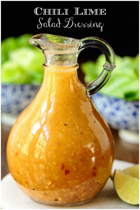 Chili Lime Vinaigrette, Lime Salad Dressing, Lime Salad, Salad With Balsamic Dressing, Salad Dressing Recipes Healthy, Delicious Salad Dressings, Salad Dressing Recipe, Easy Salad Dressing, Chicken Shrimp