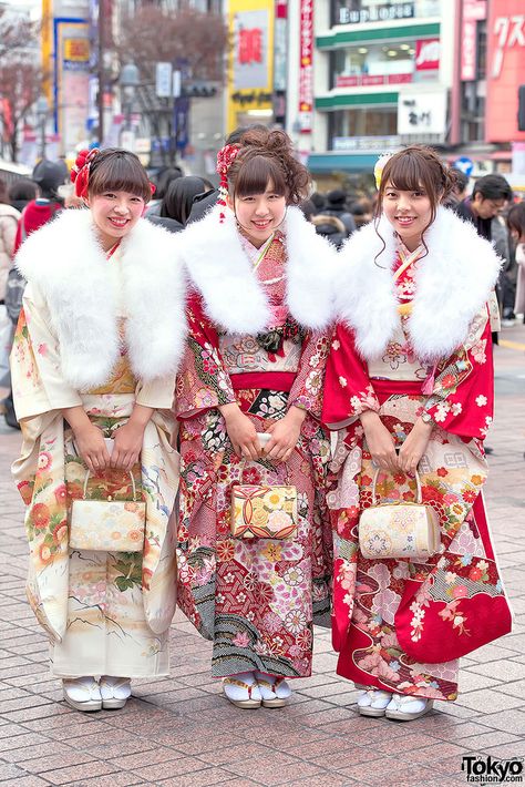 Pretty Kimono, Coming Of Age Day, Kabuki Costume, Japanese Style Clothing, Pretty Kimonos, Pakistan Clothes, Kimono Traditional, Streets Of Tokyo, Furisode Kimono