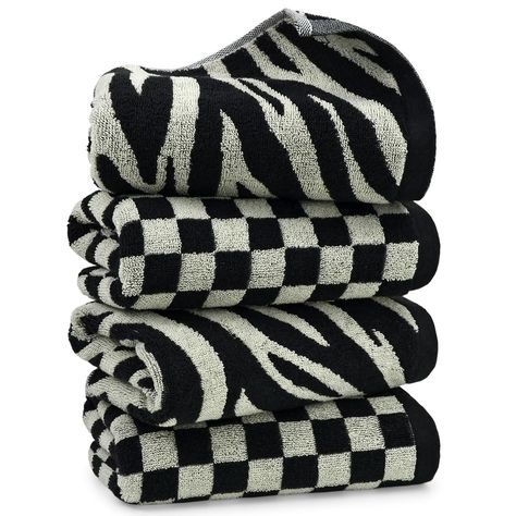 PRICES MAY VARY. Soft and Gentle - Made from premium cotton, these hand towels for bathroom are incredibly soft and absorbent, leaving you feeling refreshed and dry after every use Different Patterns - Set includes 2 styles of 4 cute hand towels to meet your different needs. Such as checkered bath towels, zebra kitchen towels Versatile Usage - These hand towels are not just for the bathroom! Use them at the gym, spa, gym, kitchen, dormitory, or while traveling for a cozy experience wherever you Gym Kitchen, College Bathroom, Floral Bath Towels, Hand Towels For Bathroom, Spa Gym, White Hand Towels, Towels For Bathroom, Black Towels, Hand Towels Bathroom