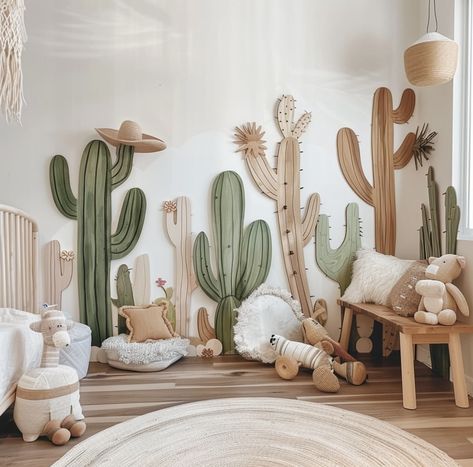 Desert Nursery Ideas, Desert Playroom, Desert Baby Nursery, Arizona Nursery, Desert Theme Nursery, Desert Nursery Theme, Desert Nursery, Western Nursery, Puppy Nursery