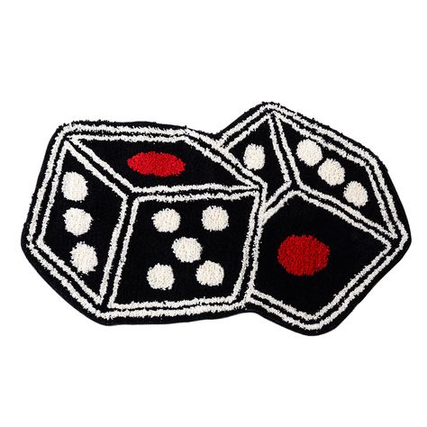 PRICES MAY VARY. 🎲 COOL RUGS: This soft dice rug is crafted with high-quality plush, providing excellent water absorption. The back is made of TPR, effectively preventing slips and ensuring your safety. 🎲GAMING RUG - The Cute Bath Rug features a dice-like design that can add a more gaming atmosphere to your room. When you are playing games with your friends, you will definitely need this rug. 🎲DICE DECOR - Our bathroom rugs can be used in a variety of spaces, such as apartments, kids' bedroom Cool Rugs For Bedroom Men, Cool Bedroom Aesthetic, Small Rugs In Bedroom, Grunge Room Decor 90s, Y2k Rug, Dice Decor, Y2k Home Decor, Gaming Rug, Alt Room Decor