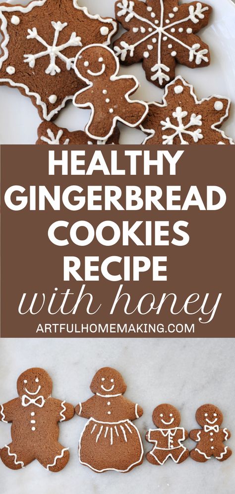 Toddler Gingerbread Cookies, Easy Healthy Gingerbread Cookies, Whole Wheat Gingerbread Cookies, Honey Ginger Cookies, Christmas Honey Cookies, Gi Gerbread Cookies Recipe, Healthy Ginger Bread Cookies, Oat Flour Gingerbread Cookies, Hot Honey Gingerbread Cookies