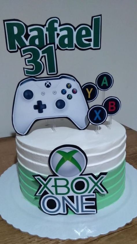 Xbox Cake Topper, Xbox Cakes For Boys, Xbox Cake Birthdays, Cake Gamer Birthday, Bolo Tema Video Game, Xbox Cake Ideas, Xbox Birthday Cake, Xbox One Cake, Fifa Cake