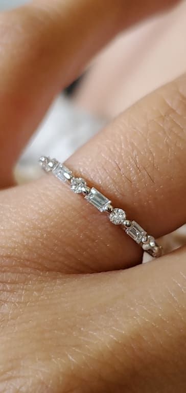 Diamond And Baguette Ring, Birthstone And Diamond Ring, Baguette Diamond Stacking Ring, Wedding Bands For Women Simple Diamond Rings, Alternating Diamond Wedding Band, Small Baguette Diamond Ring, Eternity Rings Diamond, Platinum Eternity Ring, Platinum Stacking Rings