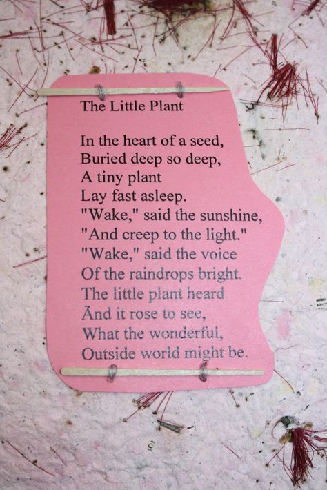 Waldorf Blessings, Preschool Poetry, Plant Cycle, Poem For Kids, Nature Poems, Garden Poems, Seeds Of Change, Waldorf Teaching, Childrens Poems