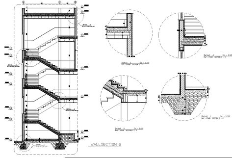 Detail stair plan. Sections of stairs with wall detailing, raiser detailing, and many more. Sections with dimensions and details. Pedestal Drawing, Stairs Section, Stairs Floor Plan, Wall Detailing, Staircase Detail, Stair Design Architecture, Construction Details Architecture, Wall Section Detail, Stair Plan