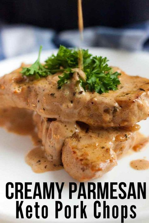 Low Carb Pork Chops, Kasey Trenum, Parmesan Pork Chops, Keto Pork Chops, Keto Pork, Low Carb Pork, Keto Journey, Low Carb Meal, One Skillet Meals