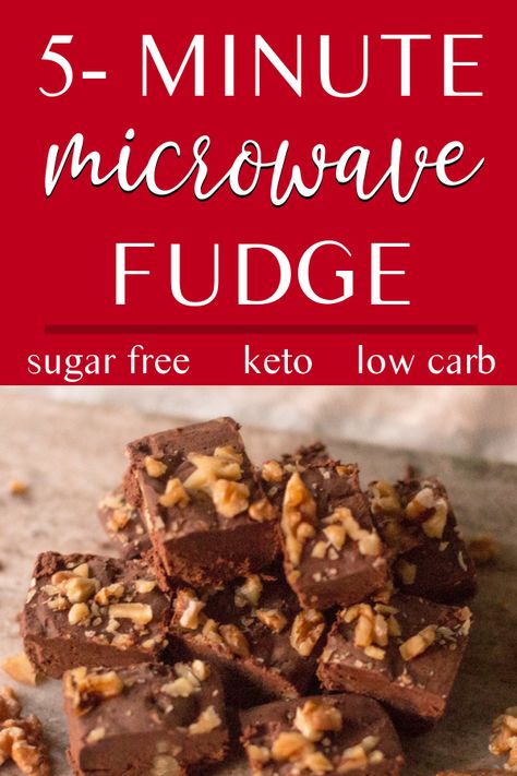 Fudge Microwave, Low Carb Treat, Easy Fudge Recipe, Sugar Free Fudge, Low Carb Candy, Easy Fudge, Keto Fudge, Microwave Fudge, Sugar Free Treats