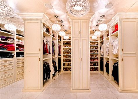 Eye For Design: Beautiful Closets To Play Dress-Up In A Walk In Closet, Celebrity Closets, Dream Closet Design, Walk In Closet Design, Big Closets, Luxury Closets Design, Closet Organizing Systems, Attic Renovation, Attic Remodel