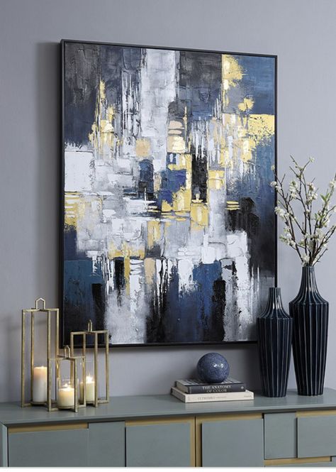 Blue And Black Abstract Art, Modern Oil Painting Ideas, Statement Painting, Painting On Canvas For Beginners, Abstract Decorative Painting, Abstract Art Black, Abstract Painting Canvas, Black Canvas Paintings, Blue Canvas Art