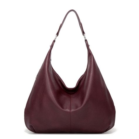 PRICES MAY VARY. 🔥🔥Material: Soft Faux Leather + fabric(lining). 🔥🔥Size: 17.5" L x 13"H. Handle height: 10.2". Lightweight handbag: 0.5kg. 🔥🔥Workmanship: well-made stitching runs smoothly and evenly, feels cosy to touch. Smooth zipper improve the overall sense of use . Soft pu leather purse can be folded but without any crease in short time. 🔥🔥Roomy hobo bag: 1 main big zipper closure pocket + 1 internal zipper pocket + 2 insert pockets + 1 zipper pocket on back + 2 side pockets. Enough Hobo Chic, Soft Leather Tote, Large Hobo Bag, Mothers Bag, Casual Tote Bag, Beg Tangan, Vintage Shoulder Bag, Leather Hobo Bag, Casual Tote