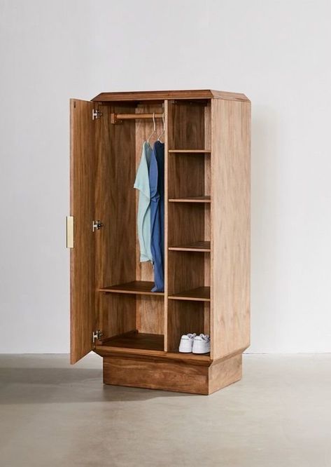 Urban Outfitters Finley Armoire - Dwell Wooden Wardrobe Design, Wardrobe Designs, Closet Layout, Bedroom Armoire, Wooden Wardrobe, Wardrobe Furniture, Dekorasi Kamar Tidur, Wardrobe Design Bedroom, Home Decor Quotes