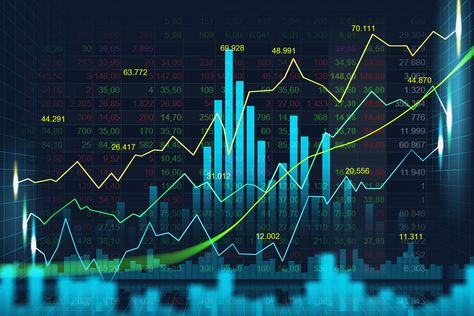 Stock market or forex trading graph in blue futuristic display graphic concept suitable for financial investment or Economic trends business idea and all artwork design. Abstract finance background cover or banner. Trading Graph, Finance Background, Stock Market Chart, Forex Trading Quotes, Bollinger Bands, Financial Investment, Market Risk, Trading Quotes, Intraday Trading