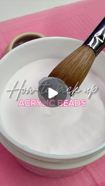 Chilliwack Nail Artist & Educator💅🏽🇨🇦 on Instagram: "PICK UP THE PERFECT BEAD! Here’s some tips: 1. Make sure your monomer is clean and not contaminated (it will look foggy and feel goopy) 2. More liquid in your brush means a bigger bead (so leave the brush in the powder for a little longer to grab product) 3. Less liquid in your brush will grab a smaller bead (so do quicker bounces in the powder with less pressure to grab less) 4. Rest your pinky on the jar for balance when dipping the brush into the powder 5. Clear acrylic is the easiest to work with, practice with that! I teach all of this in full detail in my nail courses 💕 . . . #acrylicbeads #acrylicratio #learningnails #chilliwacknailschool" Acrylic Brushes Nails, Acrylic Nail Bead Tutorial, Acrylic Powder On Natural Nails, How To Pick Up Acrylic Bead, How To Use Acrylic Powder Nails, Acrylic Application Tutorials, Diy Acrylic Powder, Clean Acrylic Nails, Acrylic Powder Nails