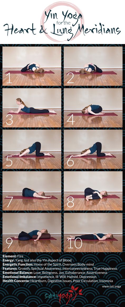 Yin Yoga Sequence for the Heart & Lung Meridians, which are located in the arms and upper back. Ease tension and cultivate joy and contentment. Hata Yoga, Yin Yoga Sequence, Yin Yoga Poses, Yoga Vinyasa, Yoga Sequence, Bikram Yoga, Yoga Help, Qi Gong, Pose Yoga