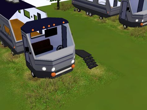 Mod The Sims - Camping Vehicle - Caravan with RV Sims 4 Rv, Sims 4 Caravan, Wall Ladders, Furniture Cc, Free Sims, Camping Stove, L Shaped Desk, Home Icon, Electronic Art