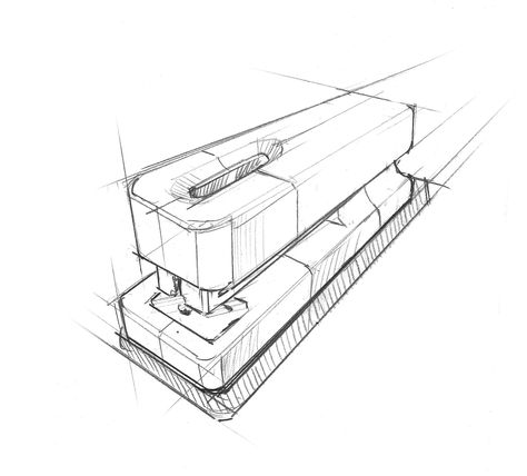 stapler technical drawing_2 Basic Sketching, Product Sketch, Perspective Sketch, Structural Drawing, Architecture Drawing Sketchbooks, Perspective Drawing Architecture, Isometric Drawing, Perspective Drawing Lessons, Object Drawing