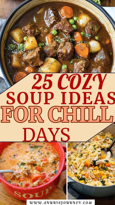 Warm Up with These Delicious Soup Recipes Homemade Soups And Stews, Gluten Free Winter Soup Recipes, Easy Hearty Soups And Stews, Best Homemade Soup Recipes, Taste Of Home Recipes Soups, Soup Fundraiser Ideas, Best Easy Soup Recipes, Cozy Winter Soup Recipes, Hangover Soup Recipes