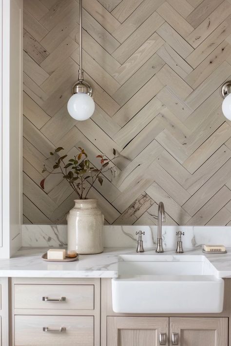 Explore chic herringbone bathroom wall ideas to elevate your space with a touch of timeless elegance and modern flair. Unlock the secret to stylish interiors! Bathroom Wall Design Ideas, Herringbone Bathroom Wall, Herringbone Shower Wall, Bathroom Wall Design, Master Bathrooms Luxury, Powder Room Accent Wall, Bathroom Wall Ideas, Bathroom Feature Wall Tile, Herringbone Bathroom