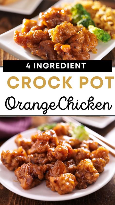 Orange Chicken Recipe Easy, Crockpot Orange Chicken Recipe, Orange Chicken Marinade, Crockpot Orange Chicken, Chicken Recipe Easy, Easy Orange Chicken, Orange Chicken Crock Pot, Chicken Breast Crockpot Recipes, Crockpot Chicken Breast