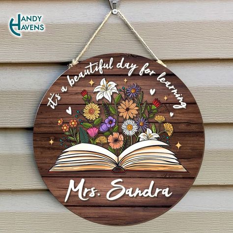 💞💞 Welcome to my Etsy shop! Explore my collection of personalized wooden door signs that add warmth and charm to your space. Customized just for you, these durable and weather-resistant signs create a cozy atmosphere. Order yours today and receive compliments from friends and family! 💞💞 🌟 PRODUCT DETAILS: ✔️ Material: The wood ornament is made of environmentally friendly fiber wood, nontoxic, odor-free, exquisite craftsmanship & stylish design. ✔️ Perfect Quality and Durability: Printe Teacher Door Hanger, Teacher Door Hangers, Teacher Door, Teacher Doors, Teacher Ornaments, Wooden Door Signs, Strong Glue, Back To School Gift, Strongest Glue