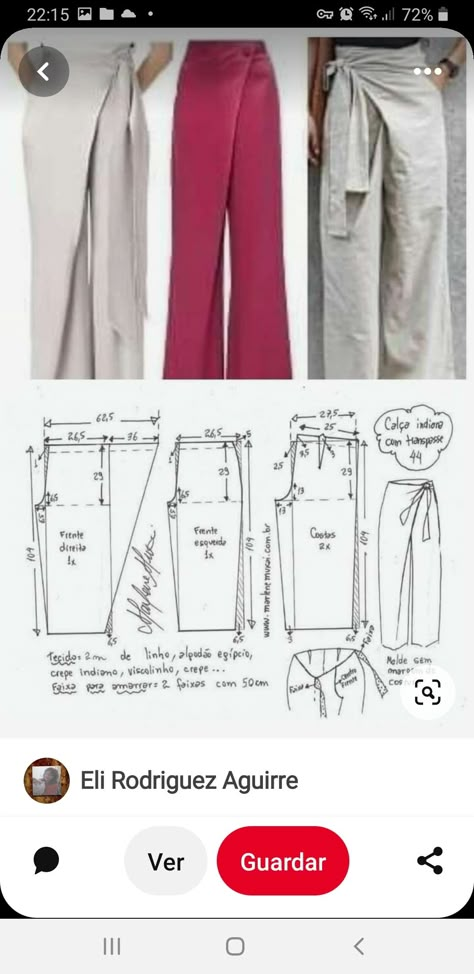 Linen Pants Pattern, Harem Pants Pattern, Wide Leg Pants Pattern, Diy Pants, Clothing Pattern Design, Trousers Pattern, Trouser Pattern, Dress Patterns Diy, Sewing Pants