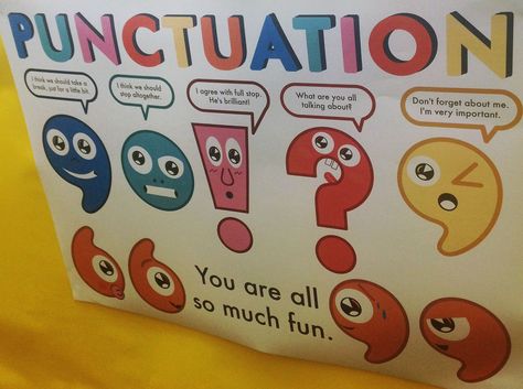 Punctuation Chart Ideas, Grammar Decoration Ideas, English Charts For Classroom Ideas, Chart Design For School Project English, English Models For Exhibition, Punctuation Marks Poster, Teaching Aids For English Grammar, English Exhibition Ideas For School, English Working Model