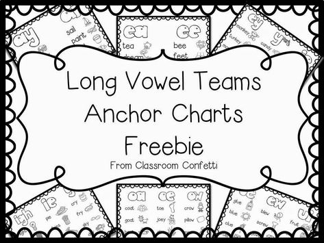 Vowel Teams Chart, Vowel Teams Anchor Chart, Vowel Anchor Chart, Classical Homeschooling, Vowel Team Words, Sound Activities, Teaching Freebies, Vowel Activities, Vowel Teams