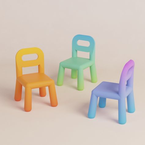 The Donut Chair This chair is the perfect addition to your kids room, bringing a playful look so that it invites the children to use it. The color gradient that blends both colors tries to give the design more movement and character. #chair #furnituredesign #industrialdesign #plastic #chairdesign #kidsfurniture #architecture #interiordesign #render #keyshot Donut Chair, Kids Chair Design, Kids' Furniture, Color Gradient, Kids Chairs, Gradient Color, Chair Design, Industrial Design, Donuts