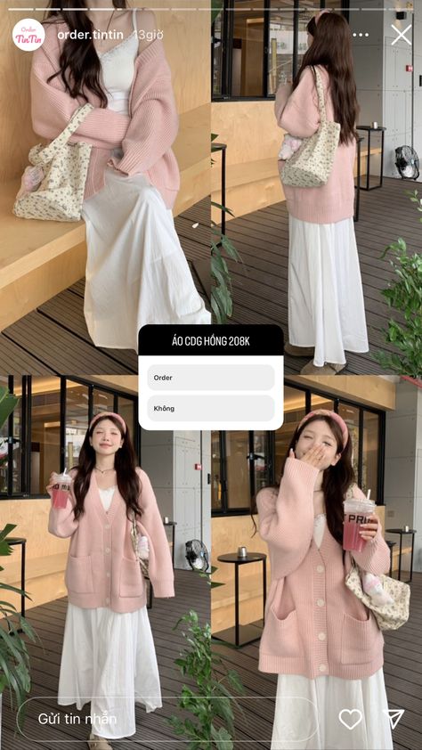 Pink Cardigan And Skirt Outfit, Ballerina Top Outfit, Rich Tita Outfits Ideas, Pink Modest Outfits, Pink Maxi Skirt Outfit, Feminine Style Girly, Modest Girly Outfits, White Skirt Outfits, Pink Maxi Skirt