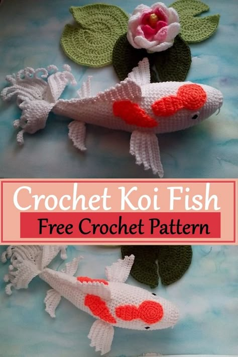 Crochet Koi Fish Patterns Koi Fish Amigurumi, Crochet Fish Stuffed Animal, Koi Crochet Pattern, Koi Fish Amigurumi Free Pattern, Beta Fish Crochet Patterns, Free Koi Fish Crochet Pattern, Crochet Fish Fins Free Pattern, Crochet Coy Fish, Koi Crochet Pattern Free