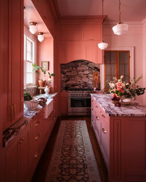 New Orleans Kitchen, New Orleans Interior Design, New Orleans Homes, Willow Creek, Pink Kitchen, Upper Cabinets, Kitchen Inspo, Girl House, Humble Abode