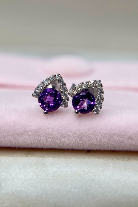 White Gold Amethyst & Diamond Pear Studs |Amethyst Earrings | February Birthstone Jewelry, purple aesthetic jewelry, purple aesthetic, purple obsessed, purple accessories, purple earrings, purple studs, amethyst studs, amethyst jewelry, amethyst earrings, beautiful gemstone earrings, gemstone earrings, gemstone jewelry, unique gemstone jewelry, unique gemstone earri...#Fashion #Jewelry #JewelryLovers #JewelryDesign #Gemstone #JewelryAddict #Accessories #Style #HandmadeJewelry #StatementJewelry Thigh Jewelry, February Gift, February Birthstone Jewelry, Purple Accessories, Amethyst Studs, Jewelry Purple, Aesthetic Purple, Purple Jewelry, Earrings Purple