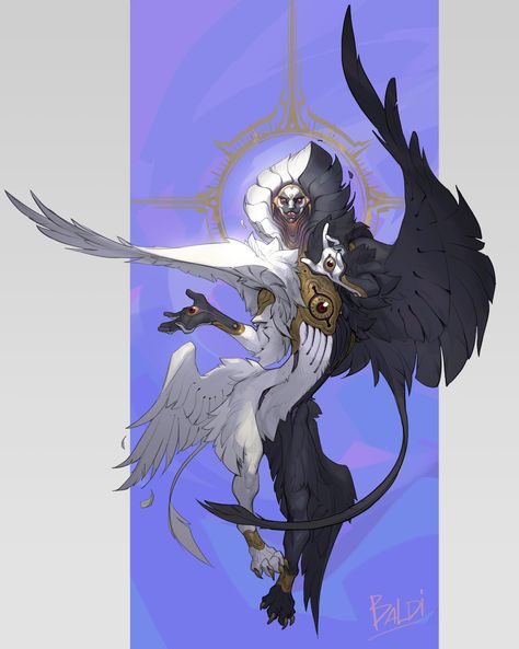 ArtStation - Angel of Light and Dark, Baldi Konijn Angel Of Light, Character Design Challenge, Kaiju Art, Dnd Monsters, My Character, Monster Concept Art, Fantasy Monster, Fantasy Creatures Art, Design Challenge