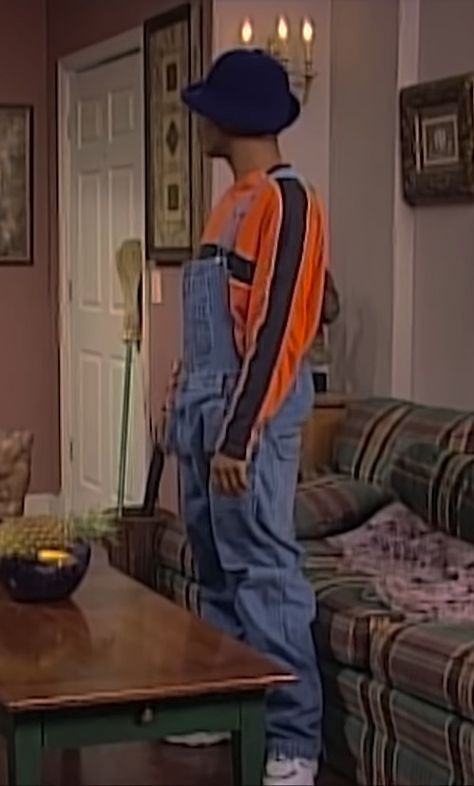 Kenan and kel - kels outfits. 90s outfits/vintage outfits. Jean overalls Danny Pack Outfit, 1990s Overalls Outfit, 90s Outfits Overalls, Overall Outfits 90s, 90s Overalls Outfit Hip Hop, Overalls 90s Outfit, 90s Outfit Overalls, Overalls Outfit 90s, 90s Overalls Outfit