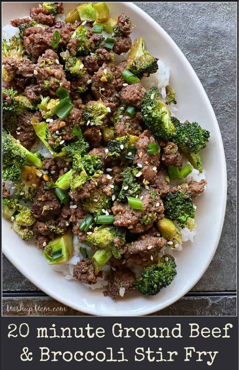 Optavia Lean And Green Recipes 5&1 Beef And Broccoli, Ground Venison Recipes, Ground Beef Stir Fry, Beef Broccoli Stir Fry, Ground Beef And Broccoli, Beef Stir Fry Recipes, Aldi Meal Plan, Beef Broccoli, Beef And Broccoli