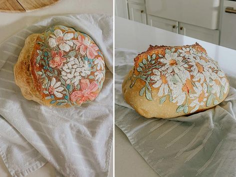 Painting Sourdough, Bread Loaves, Bread Scoring, Sourdough Starter Recipe, Bread Art, Bread Shaping, Edible Paint, Sourdough Baking, Sourdough Bread Recipe