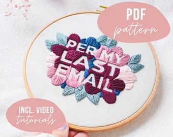 Snarky Embroidery, Per My Last Email, Feminist Embroidery, Latest Embroidery Designs, Embroidery Sweater, Flower Embroidery Designs, Modern Embroidery, Hand Embroidery Design, Fabric Projects