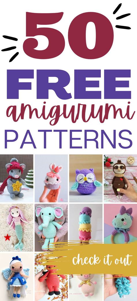 These adorable crocheted stuffed toys are fun to make and collect. Here is a list of the 50 most popular free amigurumi crochet patterns that can be found online. Diy Crochet Animals, Keychains Diy, Amigurumi Frog, Octopus Crochet, Crochet Dragon Pattern, Crocheted Animals, Free Amigurumi Crochet Patterns, Octopus Crochet Pattern, Crochet Toys Free Patterns