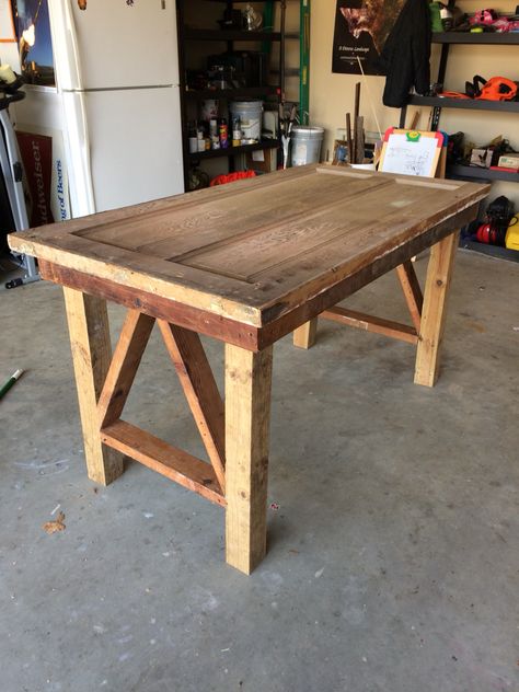 Door table Door Into Table, Door Table, Rustic Dining, Rustic Dining Table, Dining Table, Wood, Furniture, Home Decor, Home Décor