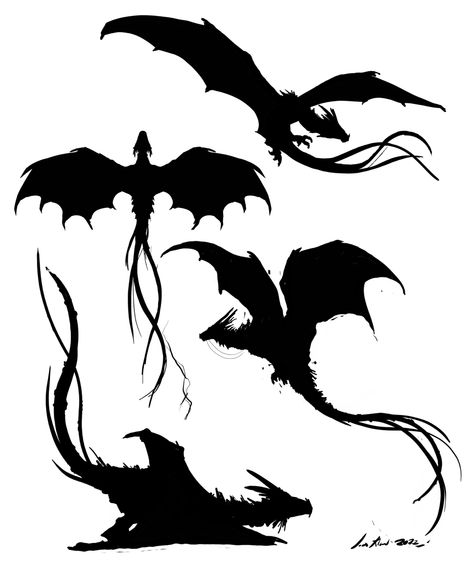 Wyvern Tattoo Designs, Silhouette Dragon Tattoo, Silhouette Drawings Easy, Dragon Shadow Tattoo, Simple Dragon Silhouette, Dragon Sillouhette, Dragon Sillouttes, Wyvern Silhouette, Dragon Upper Arm Tattoo