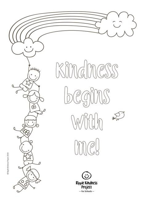 Free Kindness Colouring Page. Great mindfulness activity for kids! Kindness Worksheet, Kindness Worksheets, Kindness Begins With Me, Middle School Health, Teaching Kindness, Math Expressions, Self Esteem Worksheets, Kindness Projects, Kindness Activities