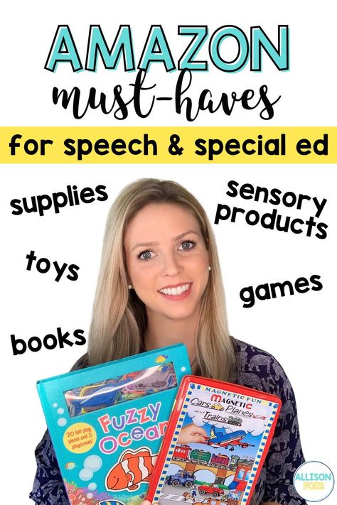 Looking for some new products for your speech room? Find my favorite toys, books, and other SLP supplies at great prices on Amazon. Books For Speech Therapy, Speech Therapy Activities Elementary, Play Therapy Activities, Activities Elementary, Early Intervention Speech Therapy, Therapy Toys, Slp Resources, Special Needs Mom, Speech Ideas