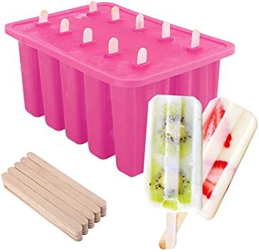 Yoghurt Lollies, Ice Pop Maker, Ice Popsicle, Ice Pop Molds, Pink Amazon, Freeze Ice, Frozen Ice, Mini Milk, Ice Pop