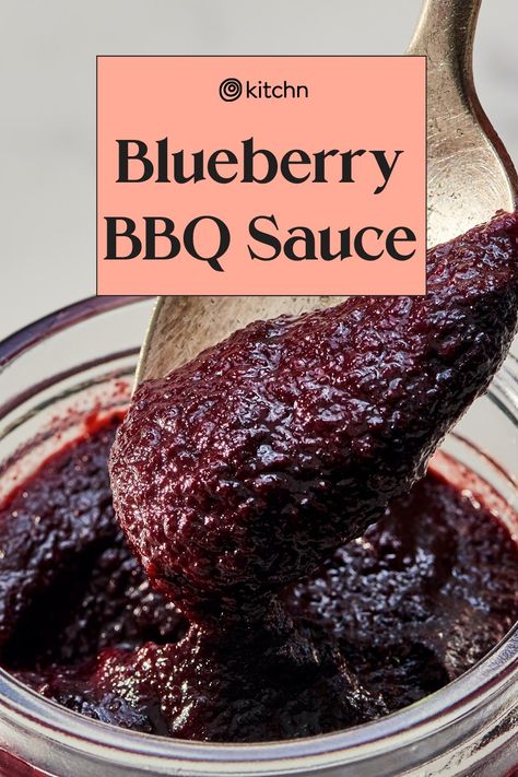 Blueberry Bbq Sauce, Homemade Snacks Recipes, Pork Kebabs, Bbq Sauces, Blueberry Sauce, Hot Sauces, Bbq Sauce Recipe, Nut Butters, Homemade Snacks