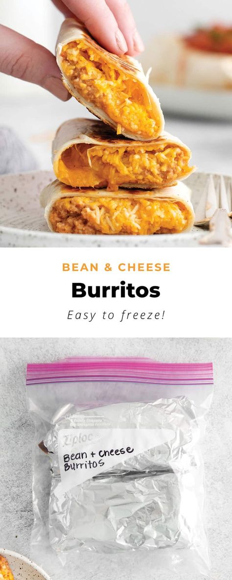 Frozen Burrito Recipe Ideas, Cheese Bean Burritos, Bean And Cheese Burrito Freezer, Freezer Bean Burritos, Refried Bean And Cheese Burrito, Freezer Bean And Cheese Burritos, Make Ahead Bean And Cheese Burritos, Beans And Cheese Burrito, Homemade Bean And Cheese Burritos